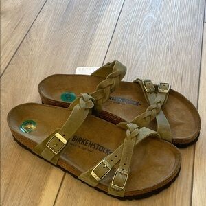 New Birkenstock Olive Khaki Braided Strap Sandals